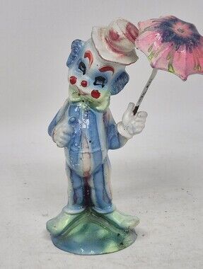 Vintage Clown With Umbrella Figurine